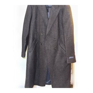 Men's Tommy Hilfiger Double-Breasted Wool Coat - Black